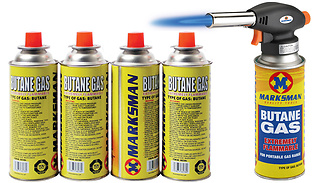 Butane Blow Torch with 4x Replacement Canisters