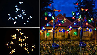 Solar Powered LED Flower Tree Lawn Light - 3 Colours