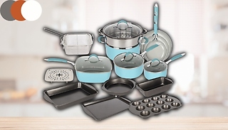 19-Piece Induction Non-Stick Cookware & Baking Set - 3 Colours