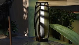Rattan Solar Floor Lamp