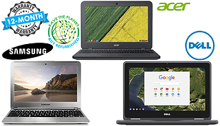 Chromebook 11.6-Inch Laptop Bundle - Acer, Dell, or Samsung