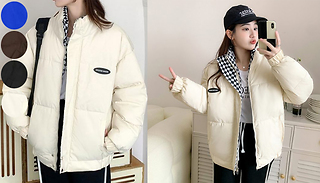 Checkerboard Lining Warm Puffer Jacket - 4 Colours