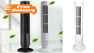 Bladeless USB Oscillating Tower Fan - 2 Colours