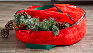 Christmas Wreath Round Storage Bag - 2 Colours & 2 Sizes
