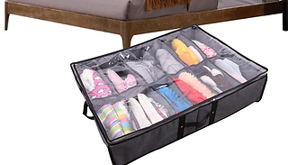 Foldable Fabric Transparent Under-Bed Shoe Storage Box