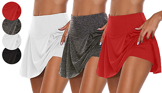 1 or 2-Pack of Double Layer Skirts With Built-in Shorts - 4 Colours