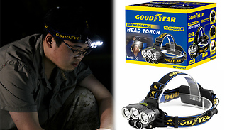 Goodyear LED Super Bright Long Distance Head Torch