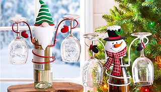 Christmas Wine Bottle and Glass Holder Stand - 3 Designs