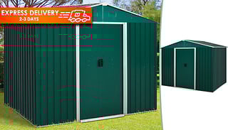 Outsunny 5.7ft x 7.7ft Corrugated Steel Sliding-Door Garden Shed