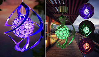1 or 2 RGB Solar Wind Spinning Lanterns