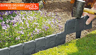 Grey Cobbled Stone Effect Garden Edging - Up to 80-Pieces