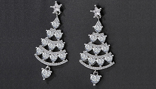 Crystal Christmas Tree Dangle Earrings