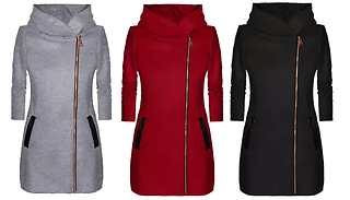 Women Casual Hoodie Long Sweatshirt Coat - 3 Colours