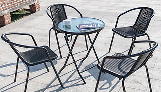 5-Piece Garden Table & Chairs Bistro Set