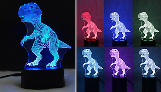 3D Dinosaur Illusion Night Light - 4 Options