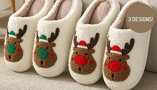 Christmas Embroidered Slippers - 5 Colours, 3 Sizes