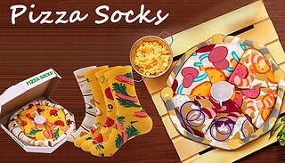 4-Pairs of Pizza Box Socks Gift Set - 4 Options