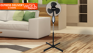 Black Oscillating Standing Fan With Remote Control 