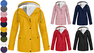 Waterproof Thick Cotton Lined Rain Coat - 10 Colours & 5 Sizes