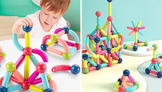 Large Magnetic Building Blocks Set - 15, 36, 64 or 100-Pieces