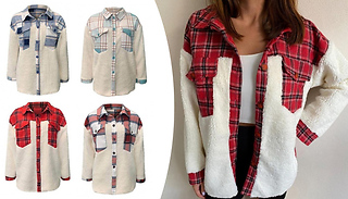 Women's Fuzzy Patchwork Jacket - 4 Colours & 4 Sizes
