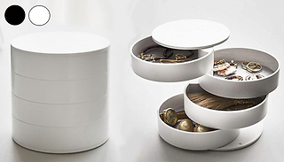4-Tier Rotating Jewellery Storage Box - 2 Colours
