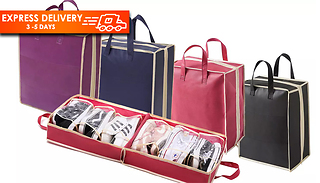 6-Pair Travel Shoe Organising Bag - 4 Colours
