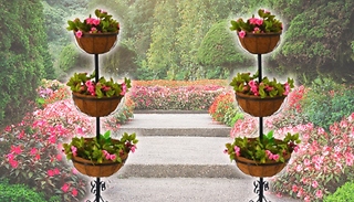 3-Tier Flower Fountain Planter with Coco Liners