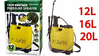12, 16, or 20L Garden Pressure Sprayer - For Fence Painting & Weedkill ...