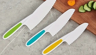 3-Pack of Reusable Plastic Knives - 2 Options