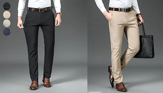 Men's Formal Office Trousers - 5 Sizes & 4 Colours