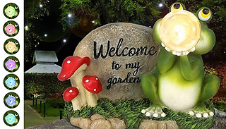 Bubble Blowing Frog Solar Light-Up Garden Ornament