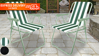 2x Folding Lightweight Deck Chairs - 2 Colours