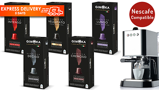 100x Gimoka Nespresso Compatible Coffee Capsules - 6 Options