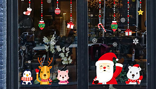 8 Piece Christmas Festive Window Stickers Decorations