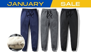 Men's Sherpa Lined Joggers - 3 Colours, 6 Sizes