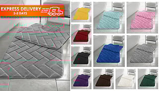 2-Piece Fleece Memory Foam Bath Mat Set - 10 Colours