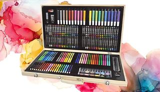 Deluxe 180-Piece Wooden Box Art Set