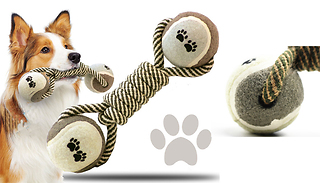 1 or 2 Bite-Resistant Cotton Rope Dog Ball Toys