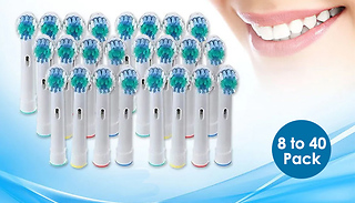 Oral B-Compatible Electric Toothbrush Heads - 8 to 40-Pack