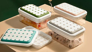 1 or 2-Layer Ice Tray with Easy Release Lid Press - 4 Colours