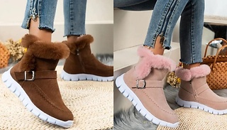 Women's Fluffy Lined Snow Ankle Boots - 4 Colours & 5 Sizes