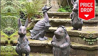 1 or 4 Peter Rabbit Inspired Garden Statues - 4 Designs