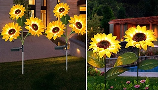 Garden Solar Sunflower LED Light - 1 or 3 Heads