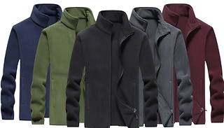 Men's Full Zip Polar Fleece Jacket Coat - 5 Colours & 5 Sizes