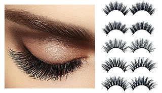 5 False Eyelashes Set With Christmas Box - 4 Designs