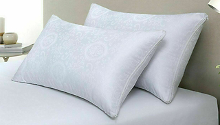 Soft Jacquard Pillow Protectors - 1 Pair