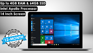 SmartPro Ultra Thin 14-Inch Intel Laptop - 2GB or 4GB RAM