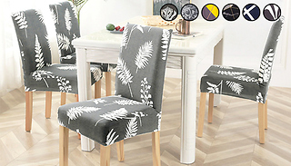 2, 4 or 6-Pack of Bold Print Elasticated Dining Chair Covers - 6 Desig ...