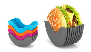 1, 2, 3 or 4 Hamburger Silicone Holders - 4 Colours